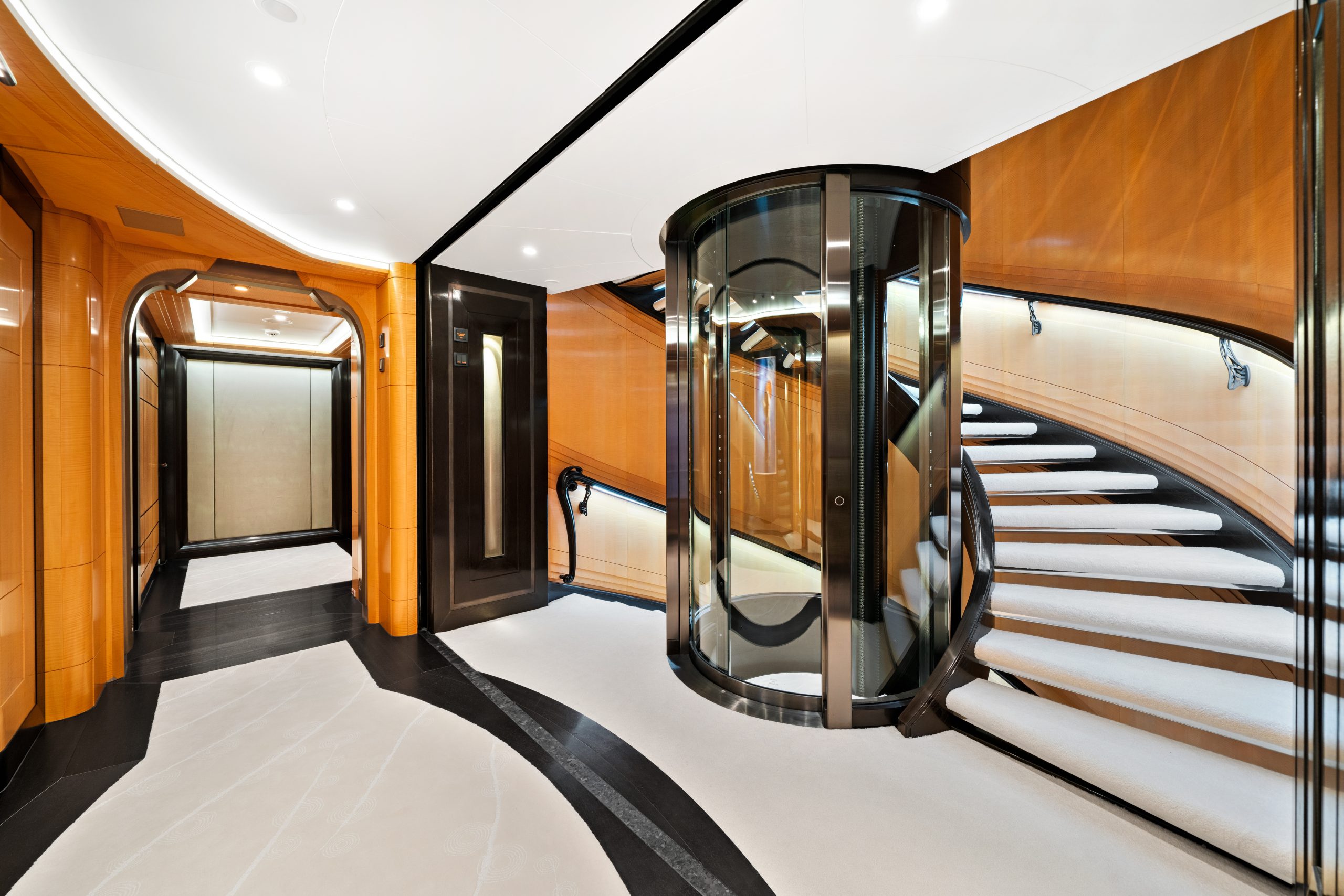 Motor Yacht Amaryllis Area Elevator and Staircase